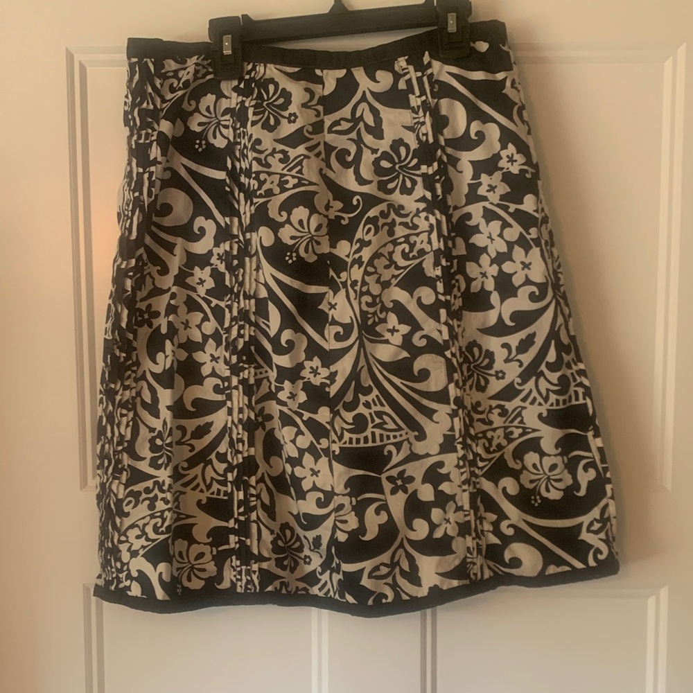 Elegant Navy and White Floral Skirt